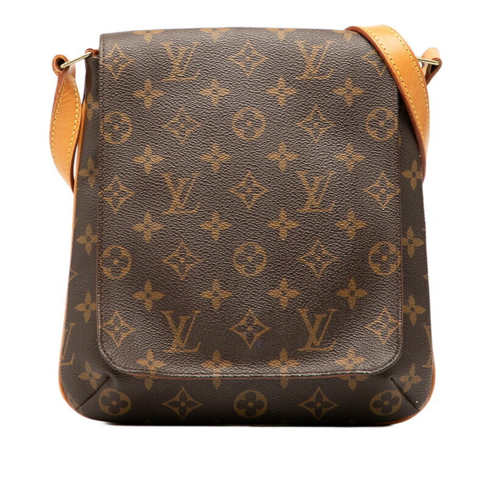 Louis Vuitton Brown Handbag Leather Short Monogram Bag Salsa Shoulder Musette - Picture 2 of 6